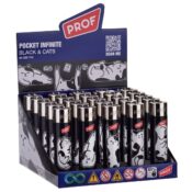 Prof Pocket Infinite Black & Cats Accendino (25pz/display)