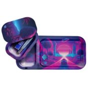 V-Syndicate Duotray Afterglow Vassoio per Rollare in Metallo con Mini Vassoio Rimovibile 32x16cm