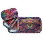 V-Syndicate Duotray Eye Vassoio per Rollare in Metallo con Vassoio Stash Rimovibile 32x16 cm V-Syndicate Duotray Eye Metal Rolling Tray with Removable Stash Tray 32x16cm