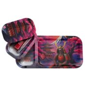 V-Syndicate Duotray Shogun Vassoio per Rollare in Metallo con Vassoio Stash Rimovibile 32x16cm