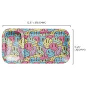 V Syndicate Duotray Smiley Metal Rolling Tray with Removable Stash Tray 32x16cm 2