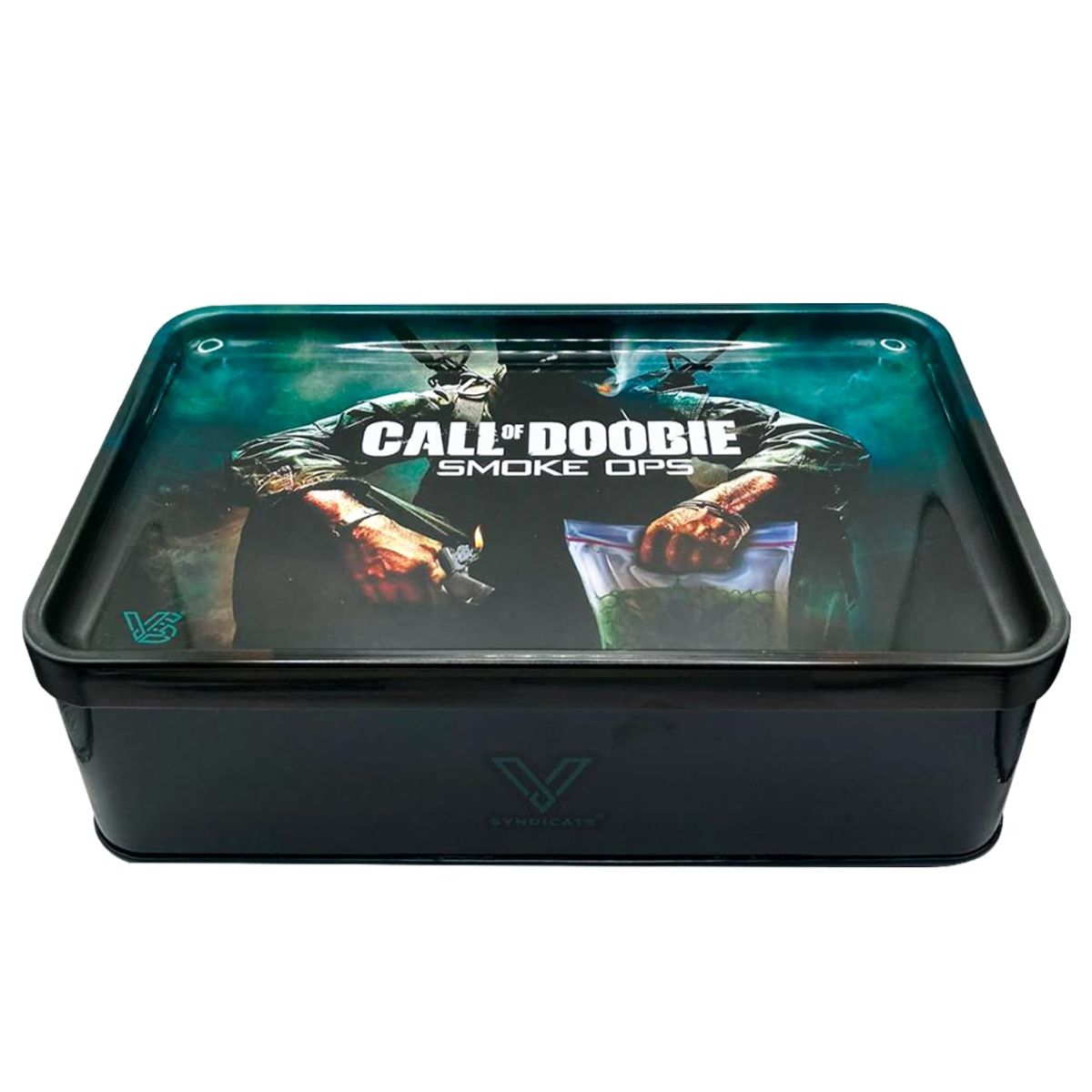 V-Syndicate Syndicase 2.0 Call of Doobie Vassoio per Rollare con Scatola di Latta V-Syndicate Syndicase 2.0 Call of Doobie Vassoio per Rollare con Scatola di Latta