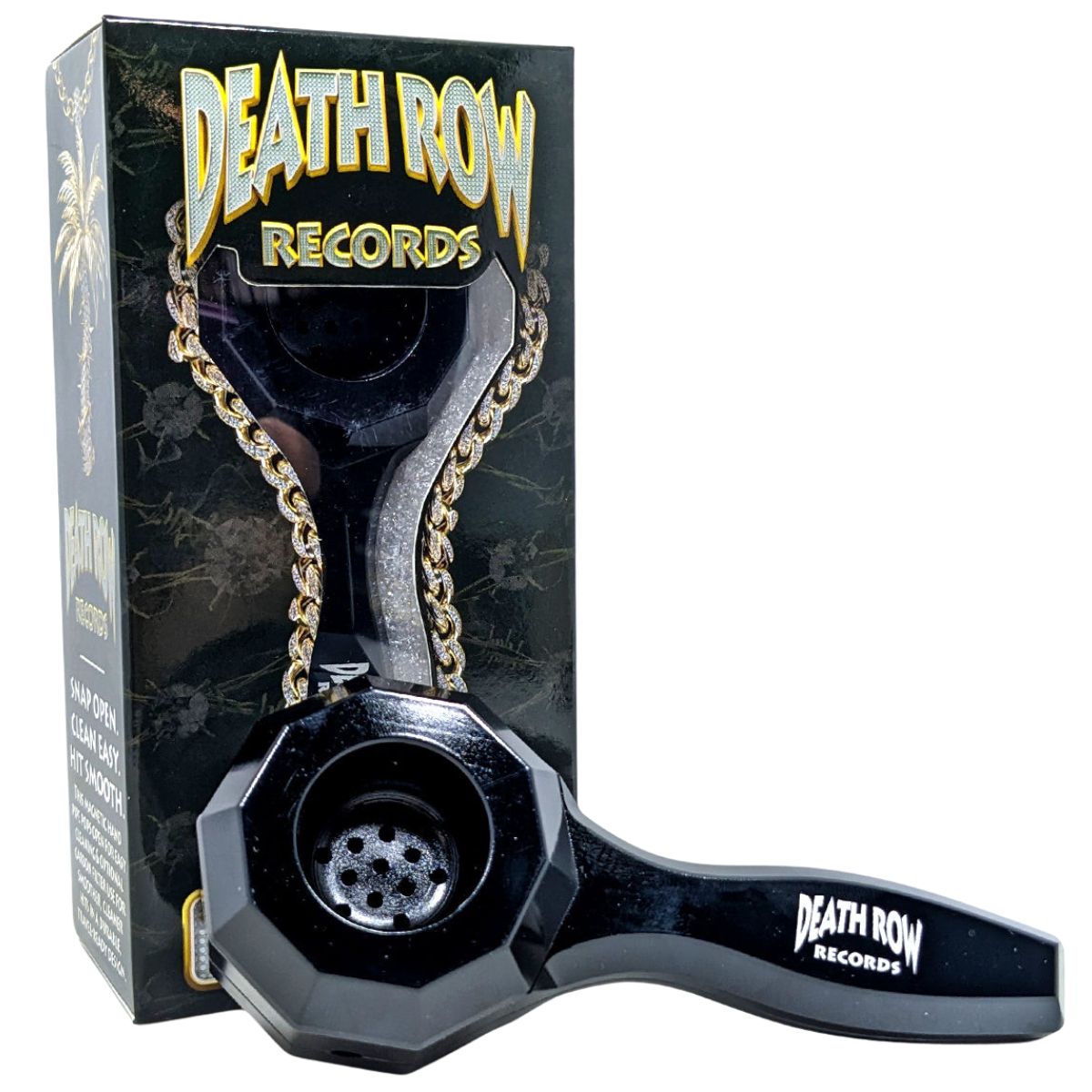 Death Row Records Pipa a Mano in Metallo Nero 2 Pezzi Facile da Pulire 11,2 cm Death Row Records Pipa a Mano in Metallo Nero 2 Pezzi Facile da Pulire 11,2 cm
