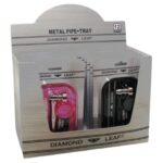 Diamond Leaf Pipa in Metallo + Vassoio per Rollare (12 pz/display)